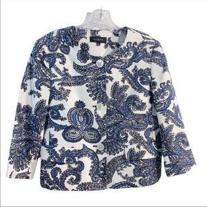 Talbots Blue Paisley Jacket Blazer